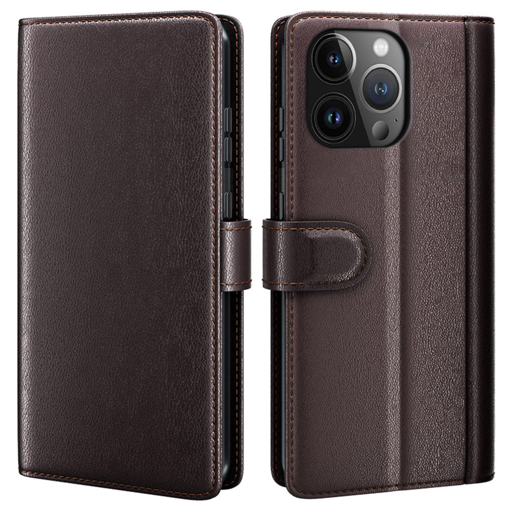 For iPhone 15 Pro Magnetic Flip Phone Case Genuine Split Leather Wallet Stand Cover For iPhone 15 Pro Magnetic Flip Phone Case Genuine Split Leather Wallet Stand Cover